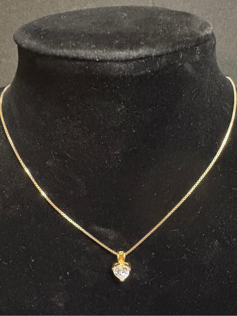 Classic Sterling Silver Gold Plated Heart Pendant Necklace